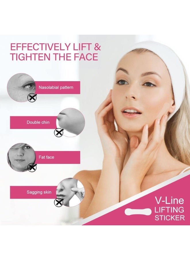 V-Line Face Lift Tape - 100 PCS Invisible Lifting Strips for Double Chin Reduction, Wrinkle Concealment & Skin Tightening - Image 3